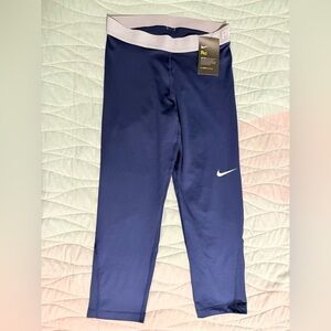 NWT - Nike Pro Dark Blue Cropped Leggings